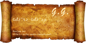 Götz Géza névjegykártya